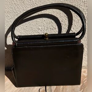 Vintage 1950s Brown Leather Purse/Handbag